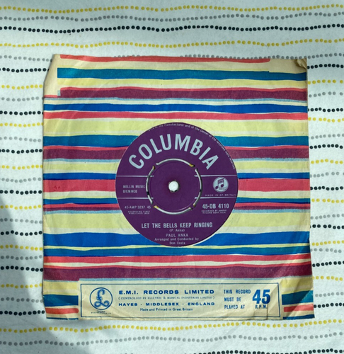 Paul Anka Crazy Love / Let the Bells Keep Ringing Single Vinyl Record | Columbia