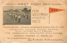 Invitation, "West High Day", For WHS Athletic Field,  Rochester, NY 1909