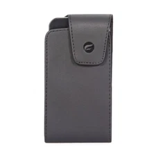 Black Leather Side Case Cover Pouch Holster Swivel Belt Clip for Cell Phones