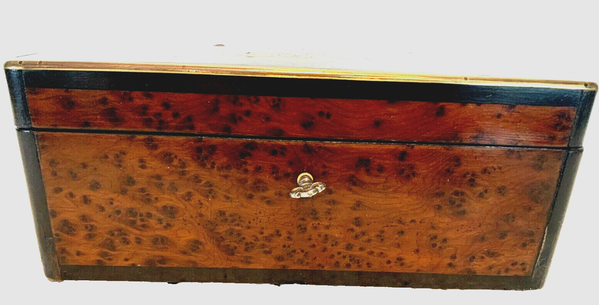 Boîte à Bijoux Artisanale En Loupe De Thuya Marqueterie - Occasion, Bon état Avec Quelques Rayures
