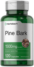 Pine Bark Extract Capsules  1500mg  120 Count  Non-GMO by Horbaach