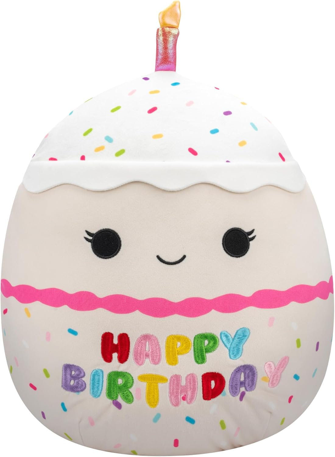 Squishmallows Lyla 14-Inch Vanilla Birthday Cake Rainbow Sprinkles Plush