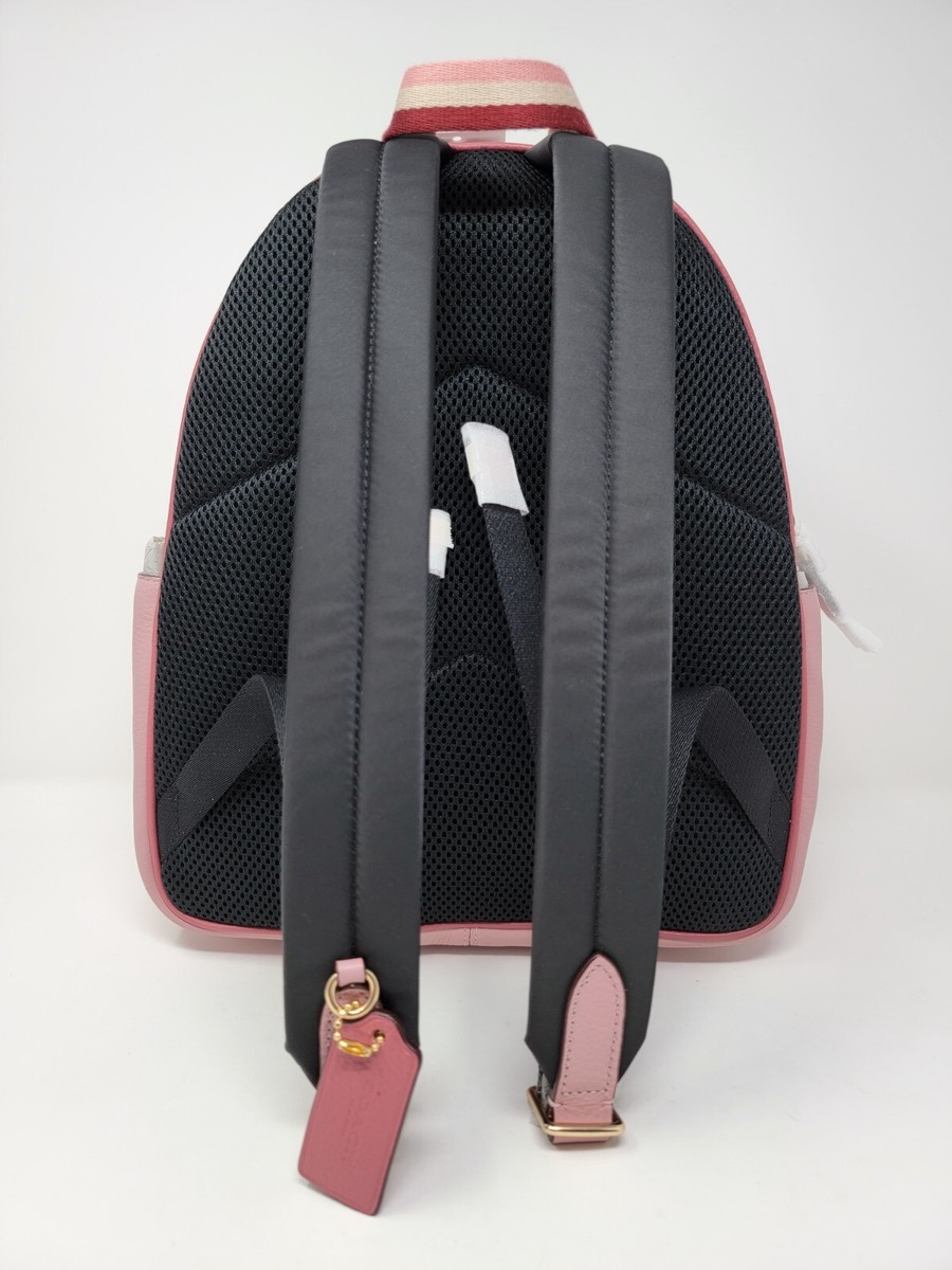 Coach Court Stripe Heart Motif Pebble Leather Chalk White  display picture 3