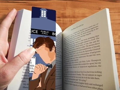 THE GEEK MONKEY 11th Doctor Who Bookmark Gift Handmade Minimalist Style Original Geeky Art
