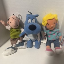 Disney Store Doug Patti  Porkchop Dog Mini Bean Bag Doll Plush Set of 3 NWT