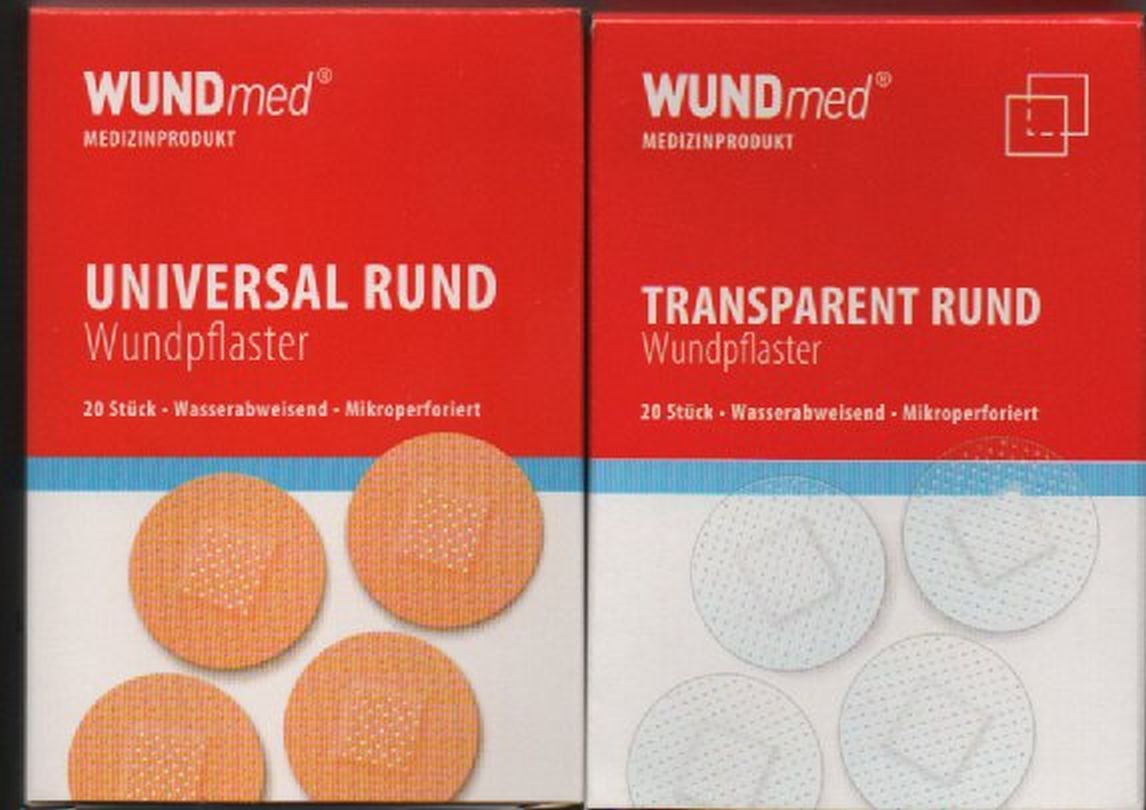 40 runde Pflaster zwei Sorten zur Wahl braun o. transparent - 2,5 cm von Wundmed