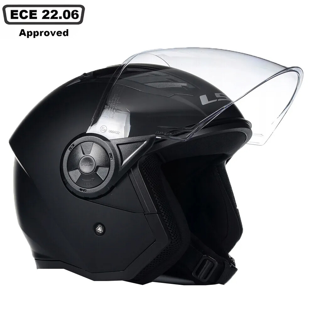 Casco Moto Jet LS2 Open Faced Airflow II - Certificazione ECE 22.06, 950g, Visiera Antigraffio, Ventilato