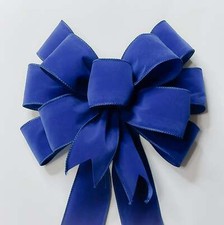 Navy Blue Velvet Bow