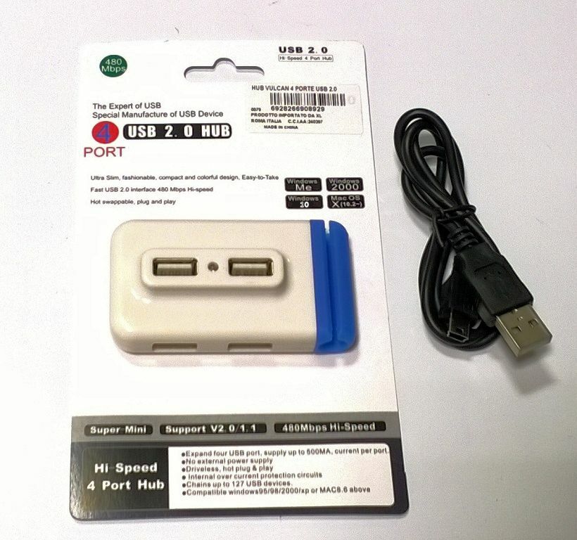VulTech Hub 4 Porte USB USB 2.0 480 Mbps
