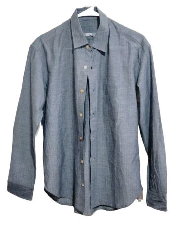 Men Japan Casual Dress Shirt 100% Linen Button Up Long Sleeve Lightweight Size S - Picture 9 of 10