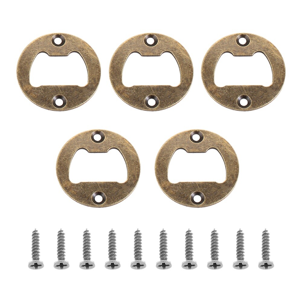 5pcs Round Bottle Opener Insert Kitchen Backyard Barbecue Beer Bottle