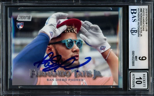 Fernando Tatis Jr. 2019 Topps Stadium Club Sunglass RC BGS 9 Gem 10 Auto Beckett