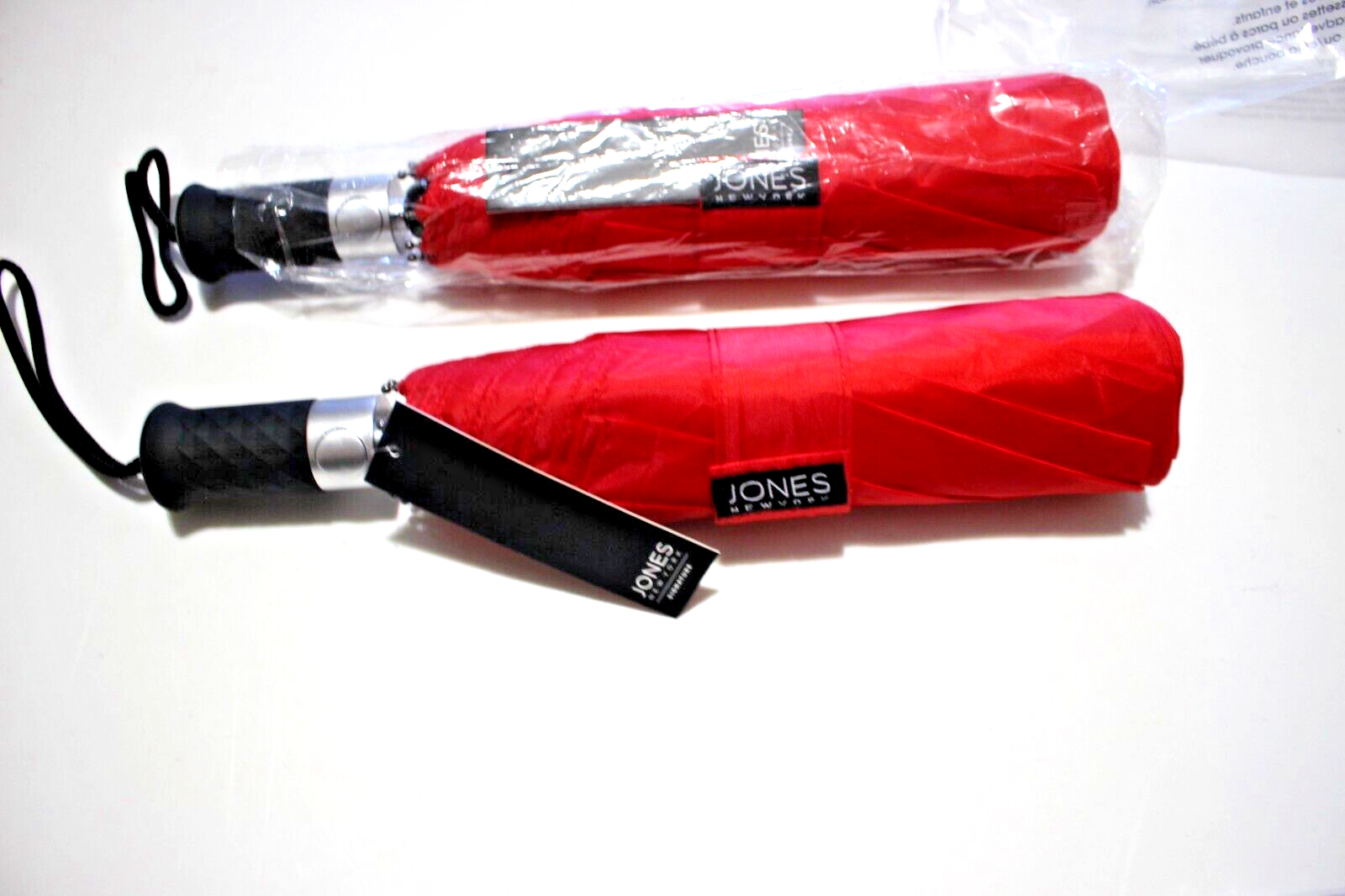 Jones New York 42-Inch Auto Red Folding Umbrella 2-Pack Fashionable & Elegant