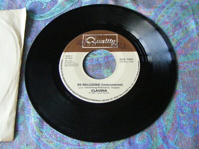 Claudia ''99 Balloons'' Instr. ''99 Balloons'' (Vocal). 7'' Sample Promo In EX. 1983.