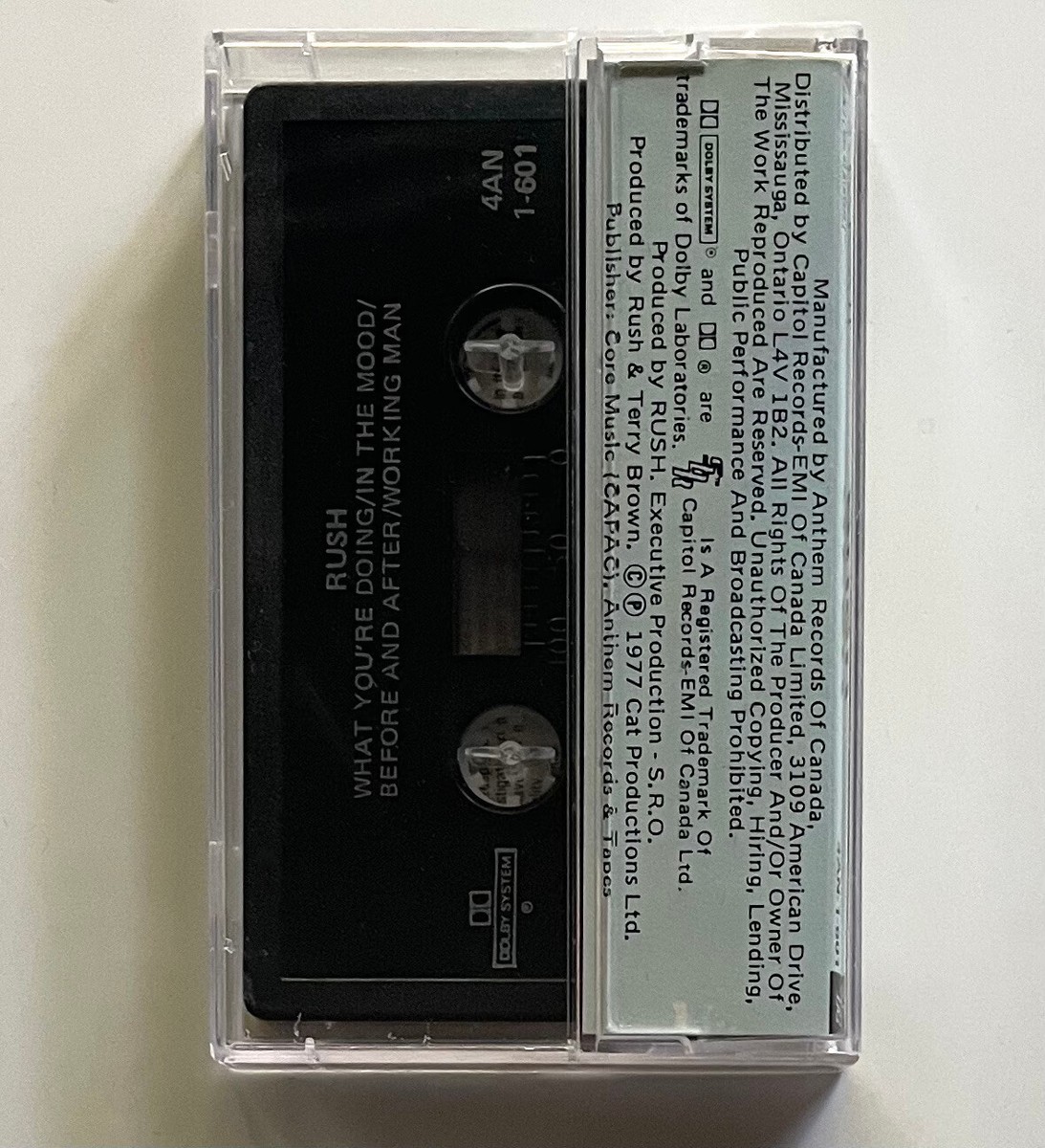 Vtg RUSH 1st Album SELF TITLED Cassette TESTED Tape CANADA Anthem