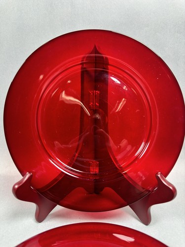 Two Steuben Red Art Glass Plates - Picture 2 of 14