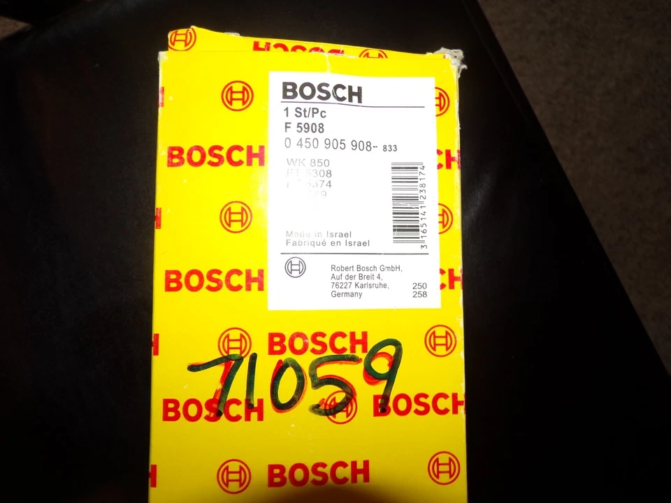 FILTRO DE COMBUSTIBLE NUEVO OEM BOSCH#0450905908,F5908,71059 VOLVO S40,S60,S80,V40,V70,XC70! Foto 4 de 4