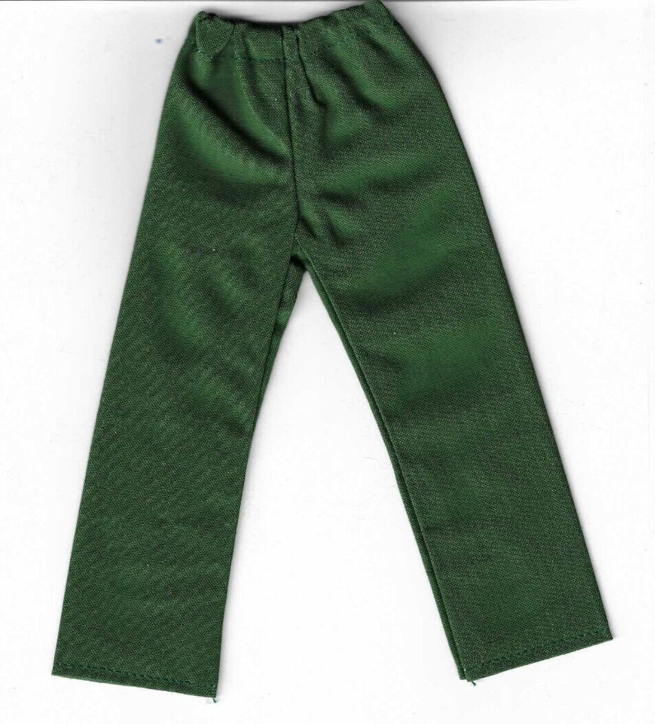 Homemade Doll Clothes-Dark Green Colored Pants fits Ken Doll
