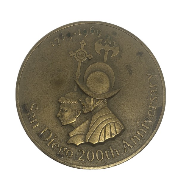 San Diego 200th Anniversary (17691969) Bronze Medallion Paperweight; 3
