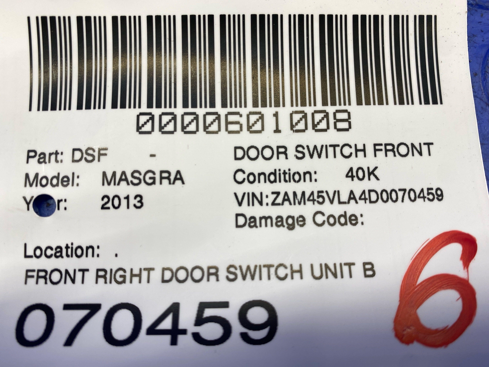 2008-2019 MASERATI GRANTURISMO FRONT RIGHT DOOR SWITCH UNIT BLACK OEM