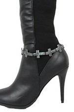 Women Western Boot Chain Bracelet Shoe Charms Turquoise Blue Cross Charm Jewelry