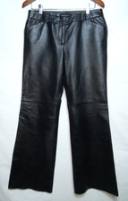 MODA International Women's Leather Boot Cut Pants Size 10 Black B B