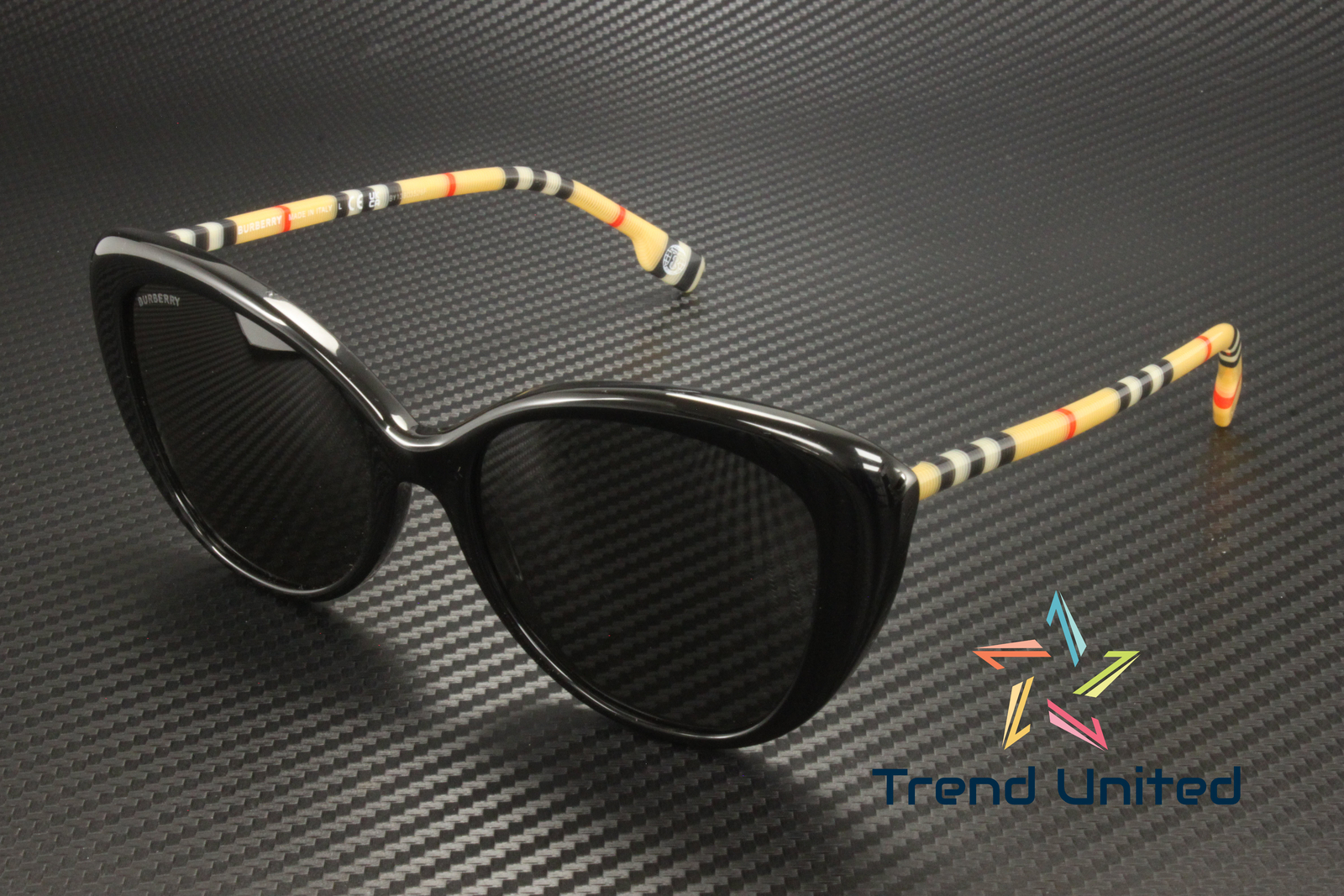 BURBERRY BE4407 385387 Black Dark Grey 54 mm Women's Sunglasses
