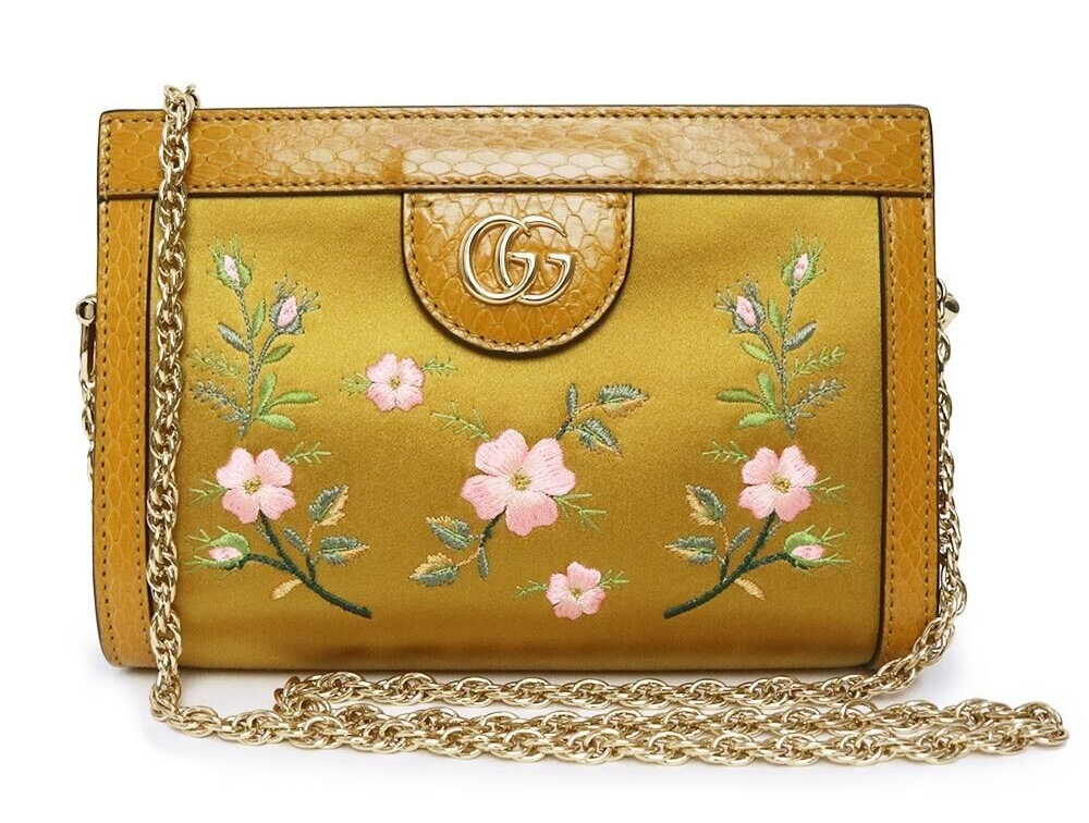 GUCCI Ophidia Floral Chain Shoulder Bag Crossbody 602676 New w/Box