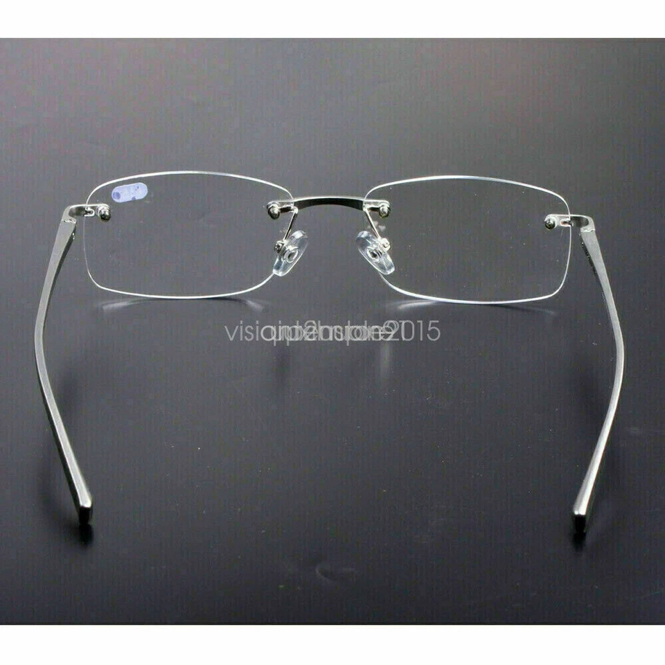 Gafas de lectura sin montura para hombre pistola marco de aleación de metal +1.0 1.5 2.0 2.5 3.0 3.5 - Imagen 3 de 4