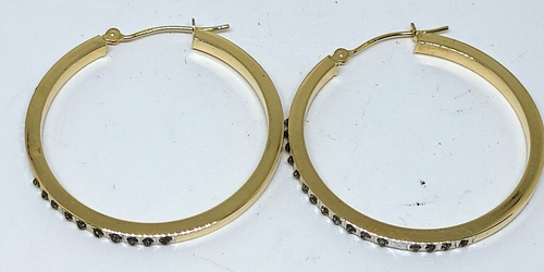 Diamond Fascination 14K Yellow Gold Diamond Accent Earrings - Picture 4 of 7