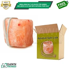 Himalayan Salt Lick Block for Animal Wellness 6.5-8 lbs. 100% Natural Pure Salt