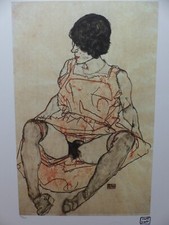 Egon Schiele Reproduktion Lithografie 50 x 70 cm limitiert, signiert und gerahmt