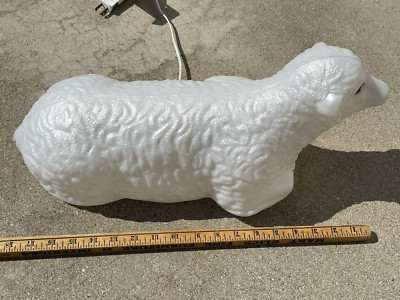 Vintage Beleuchtete Plastik Blas Mulde Weihnachten 18 '' Lamb-Sheep,General Foam,