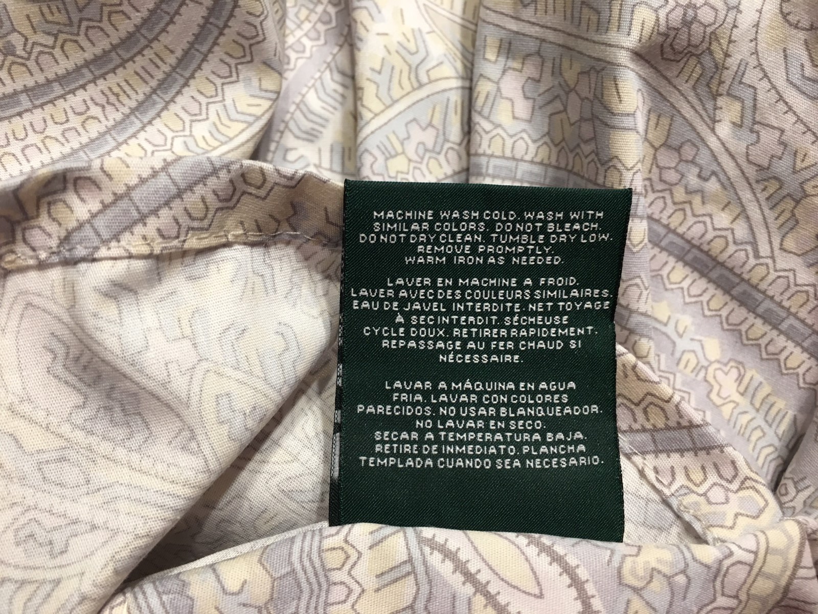 RALPH LAUREN PILLOW SHAM (1) FULL PAISLEY Grey Cream Ivory NEW FREE