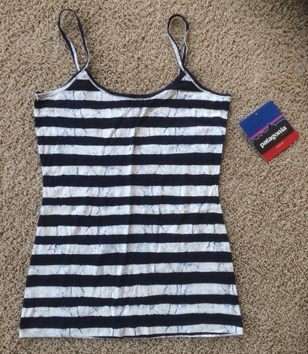 NWT Patagonia Women Navy Blue White Stripe Tank Top Spright Cami size S  Small Ws | eBay