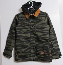 Women's Dc Bandwidth Hip Length Snowboard Jacket Green Camo Size Small