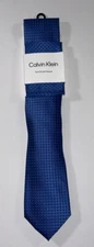 Calvin Klein Men's Polyester Tie & Pocket Square  Color: BlueNEW!