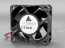 Delta AFB0612VH 6025 DC12V 0.28A 6CM 2-Wire Dual Ball Cooling Fan