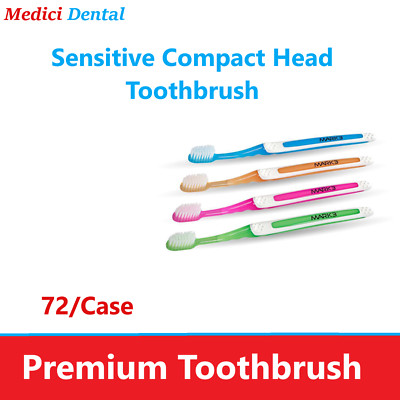 Dental Adult Patient Sensitive Compact Head Adult Standart Toothbrushes,  72/bx
