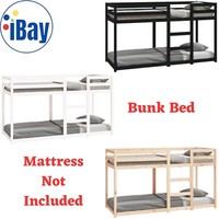 Bunk Bed Bedroom Kids Bed Frame Children Twin Sleeper Solid Wooden Bed 75 x 190