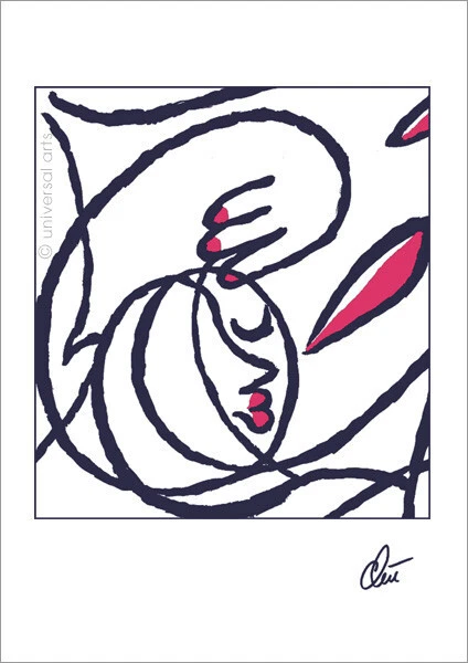 JACQUELINE DITT- Oder schläft sie ..? cut  A3 sign.ltd.Original Druck Grafik - Bild 1 von 2