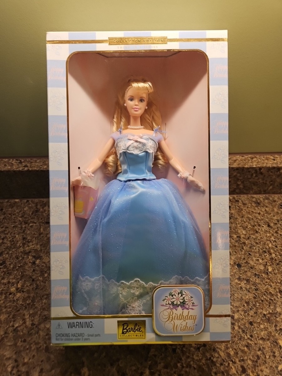 birthday barbie blue dress WISHES Blonde 3rd in Series 2000 Category:FINAL SALE DRESSES Rimini by Shaw Black Size:us-12 or a world