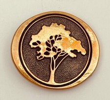 Vintage Brass Tree Hippy Hippie Boho Cowgirl Leaf Fall 70s Belt Buckle