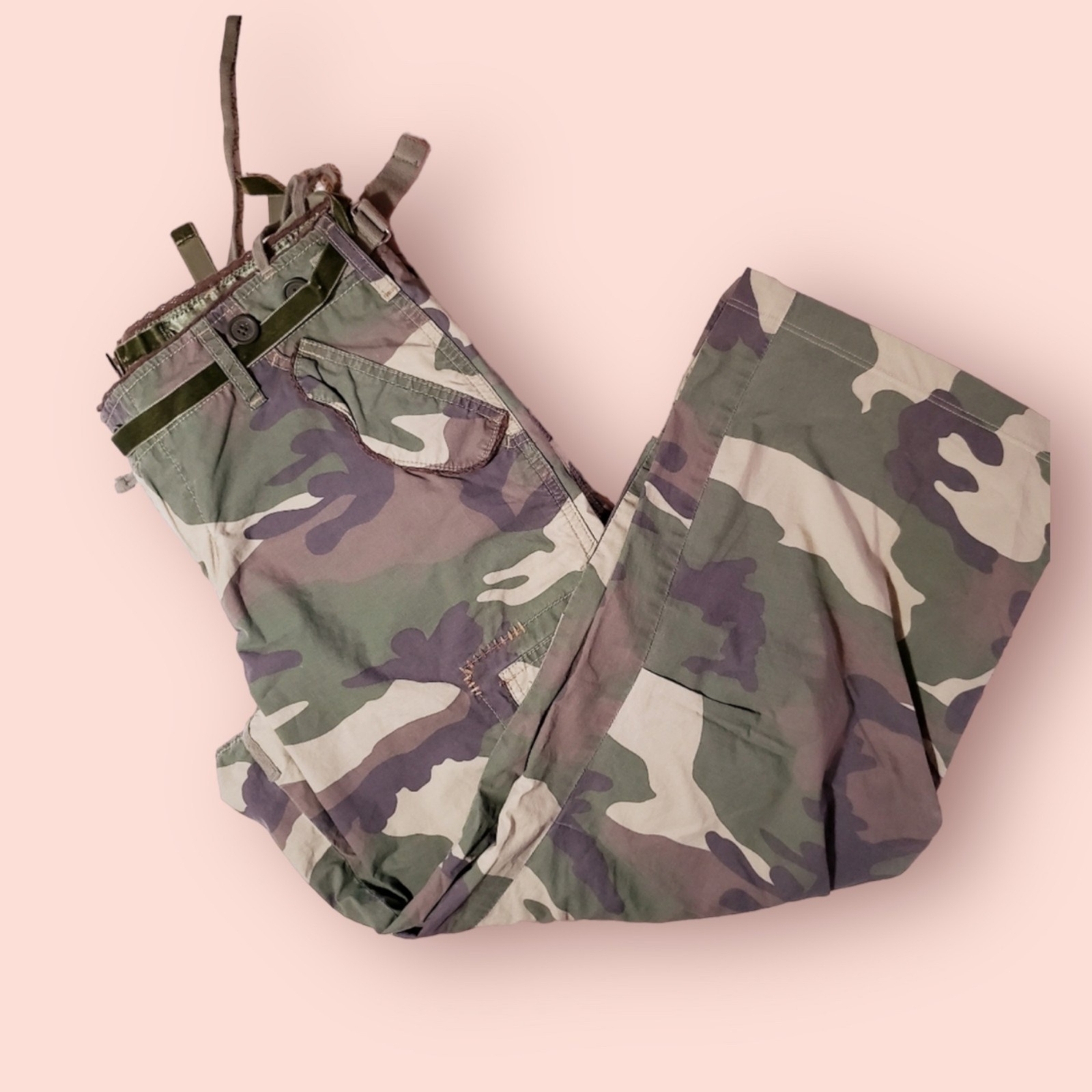 Y2K Abercrombie Camo Cargo Pants Patchwork Sz 4 Vintage eBay