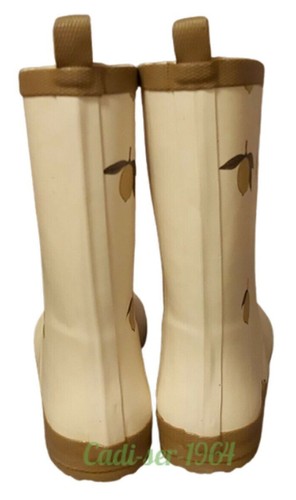Children's Wellingtons Boots Cream Lemon Print Size 13 Inft Wellies BOXED Konges - Picture 24 of 24