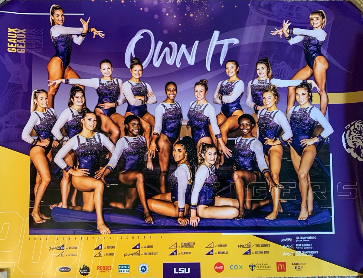 LSU Tigers 2020 NCAA Women's Gymnastics Poster Schedule
