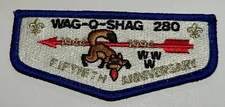 OA Lodge 280 Wag-O-Shag Wisconsin 50th Aniversary  Flap Boy Scout MH1