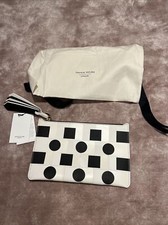 Sophie Hulme London Leather Pouch Clutch Bag, Black & White, New With Tags