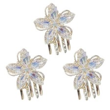 3pcs Flower Hair Clip Metal Moon Hairpin Metal Hair Clips for Women Small Hair