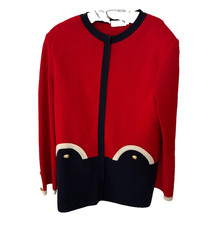 Valentino Garavani red and navy wool-blend jacket 12 from Italy CB